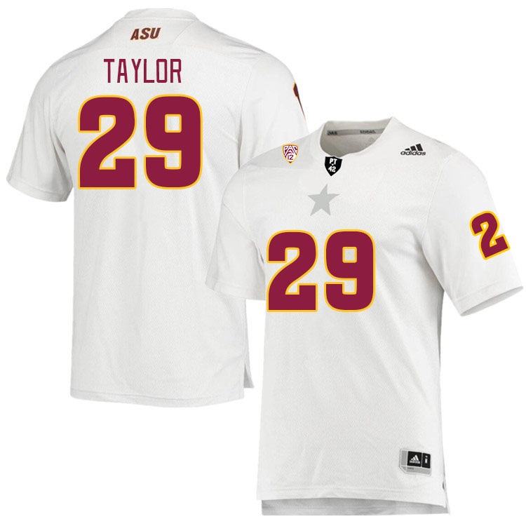 Men #29 Alphonso Taylor Arizona State Sun Devils College Football Jerseys Stitched Sale-White